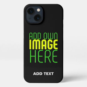 MODERN EDITABLE SIMPLE BLACK IMAGE TEXT TEMPLATE iPhone 13 CASE