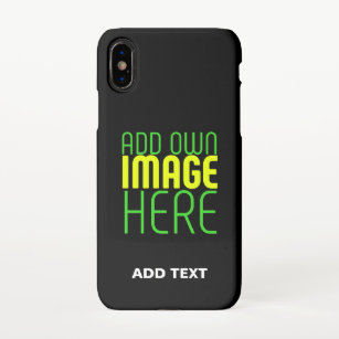 MODERN EDITABLE SIMPLE BLACK IMAGE TEXT TEMPLATE iPhone X CASE