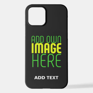 MODERN EDITABLE SIMPLE BLACK IMAGE TEXT TEMPLATE iPhone 12 CASE