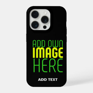 MODERN EDITABLE SIMPLE BLACK IMAGE TEXT TEMPLATE iPhone 15 PRO CASE
