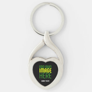 MODERN EDITABLE SIMPLE BLACK IMAGE TEXT TEMPLATE KEYCHAIN