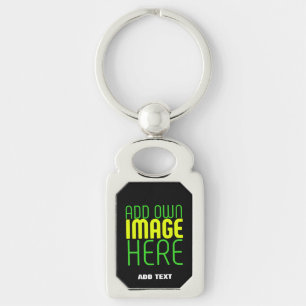 MODERN EDITABLE SIMPLE BLACK IMAGE TEXT TEMPLATE KEYCHAIN
