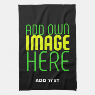 MODERN EDITABLE SIMPLE BLACK IMAGE TEXT TEMPLATE KITCHEN TOWEL