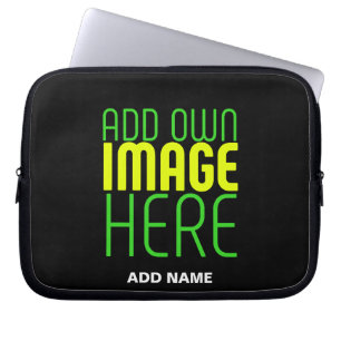 MODERN EDITABLE SIMPLE BLACK IMAGE TEXT TEMPLATE LAPTOP SLEEVE