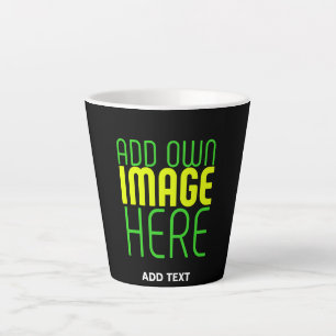 MODERN EDITABLE SIMPLE BLACK IMAGE TEXT TEMPLATE LATTE MUG