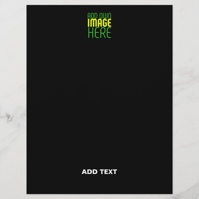 MODERN EDITABLE SIMPLE BLACK IMAGE TEXT TEMPLATE LETTERHEAD (Front)