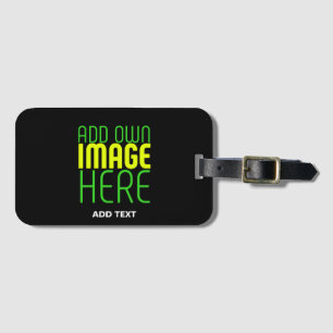 MODERN EDITABLE SIMPLE BLACK IMAGE TEXT TEMPLATE LUGGAGE TAG