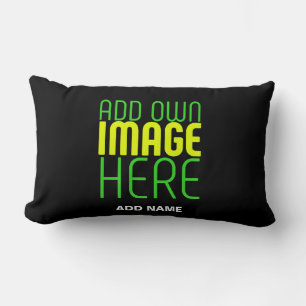 MODERN EDITABLE SIMPLE BLACK IMAGE TEXT TEMPLATE LUMBAR PILLOW