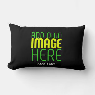 MODERN EDITABLE SIMPLE BLACK IMAGE TEXT TEMPLATE LUMBAR PILLOW