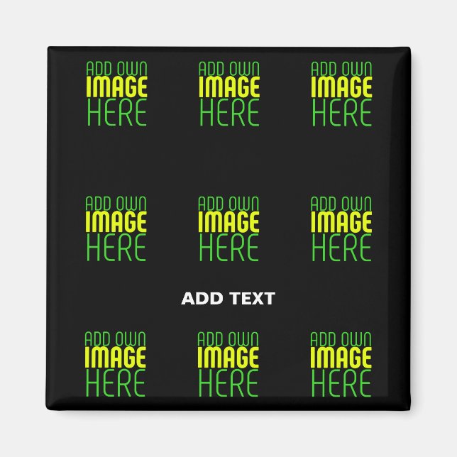 MODERN EDITABLE SIMPLE BLACK IMAGE TEXT TEMPLATE MAGNET (Front)