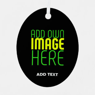 MODERN EDITABLE SIMPLE BLACK IMAGE TEXT TEMPLATE METAL ORNAMENT