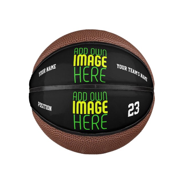 MODERN EDITABLE SIMPLE BLACK IMAGE TEXT TEMPLATE MINI BASKETBALL (Front)