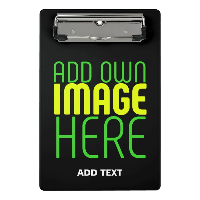 MODERN EDITABLE SIMPLE BLACK IMAGE TEXT TEMPLATE MINI CLIPBOARD (Front)