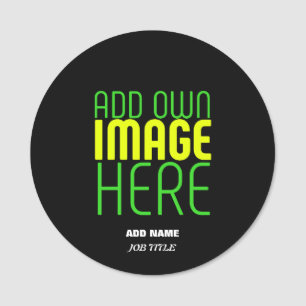 MODERN EDITABLE SIMPLE BLACK IMAGE TEXT TEMPLATE NAME TAG