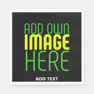 MODERN EDITABLE SIMPLE BLACK IMAGE TEXT TEMPLATE NAPKIN