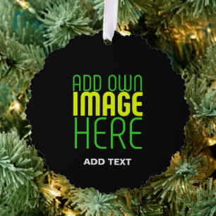 MODERN EDITABLE SIMPLE BLACK IMAGE TEXT TEMPLATE ORNAMENT CARD