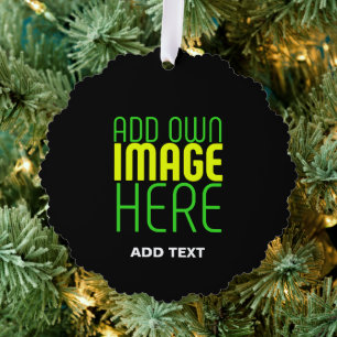 MODERN EDITABLE SIMPLE BLACK IMAGE TEXT TEMPLATE ORNAMENT CARD
