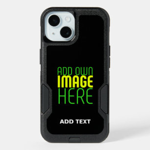 MODERN EDITABLE SIMPLE BLACK IMAGE TEXT TEMPLATE iPhone 15 CASE
