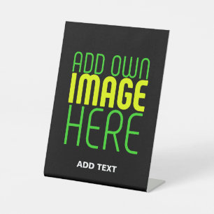 MODERN EDITABLE SIMPLE BLACK IMAGE TEXT TEMPLATE PEDESTAL SIGN