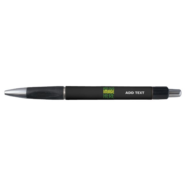 MODERN EDITABLE SIMPLE BLACK IMAGE TEXT TEMPLATE PEN (Front)