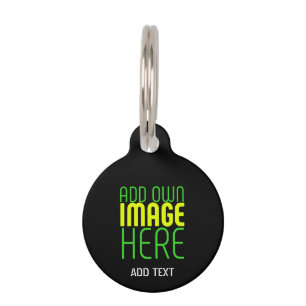 MODERN EDITABLE SIMPLE BLACK IMAGE TEXT TEMPLATE PET TAG