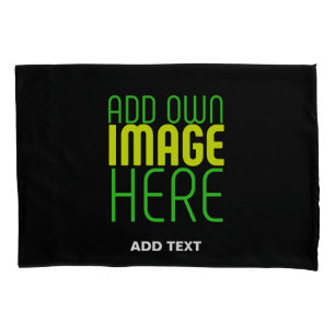 MODERN EDITABLE SIMPLE BLACK IMAGE TEXT TEMPLATE PILLOWCASE