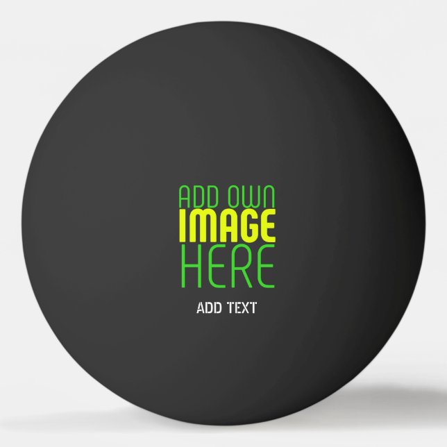 MODERN EDITABLE SIMPLE BLACK IMAGE TEXT TEMPLATE PING PONG BALL (Front)