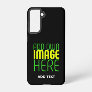 MODERN EDITABLE SIMPLE BLACK IMAGE TEXT TEMPLATE SAMSUNG GALAXY CASE