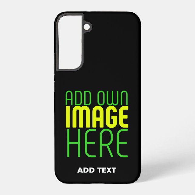 MODERN EDITABLE SIMPLE BLACK IMAGE TEXT TEMPLATE SAMSUNG GALAXY S22+ CASE (Back)