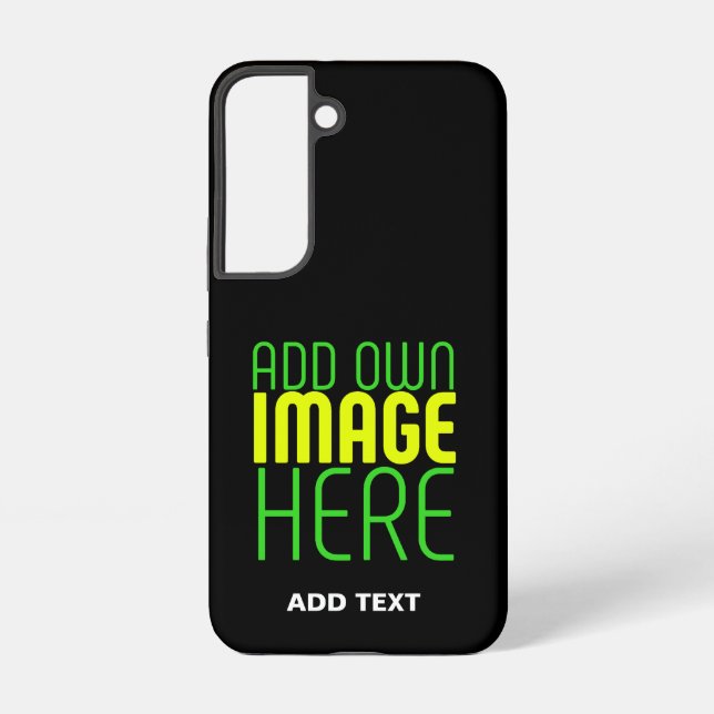 MODERN EDITABLE SIMPLE BLACK IMAGE TEXT TEMPLATE SAMSUNG GALAXY S22 CASE (Back)