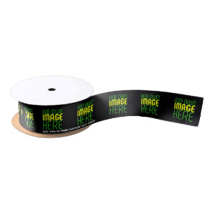 MODERN EDITABLE SIMPLE BLACK IMAGE TEXT TEMPLATE SATIN RIBBON