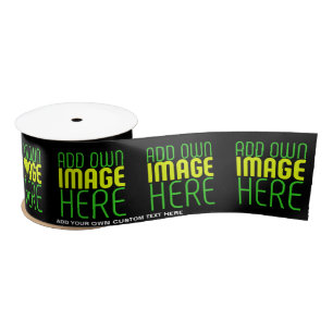 MODERN EDITABLE SIMPLE BLACK IMAGE TEXT TEMPLATE SATIN RIBBON