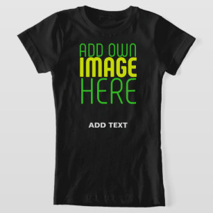 MODERN EDITABLE SIMPLE BLACK IMAGE TEXT TEMPLATE T-Shirt