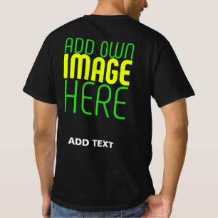 MODERN EDITABLE SIMPLE BLACK IMAGE TEXT TEMPLATE T-Shirt