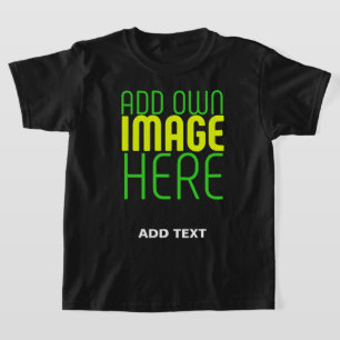 MODERN EDITABLE SIMPLE BLACK IMAGE TEXT TEMPLATE T-Shirt