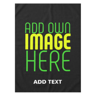 MODERN EDITABLE SIMPLE BLACK IMAGE TEXT TEMPLATE TABLECLOTH