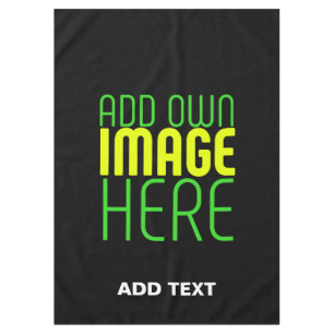 MODERN EDITABLE SIMPLE BLACK IMAGE TEXT TEMPLATE TABLECLOTH