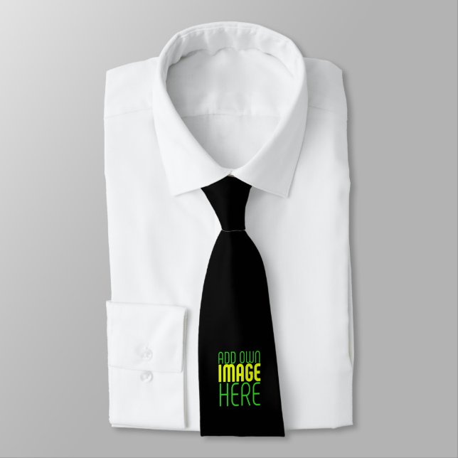 MODERN EDITABLE SIMPLE BLACK IMAGE TEXT TEMPLATE TIE (Tied)