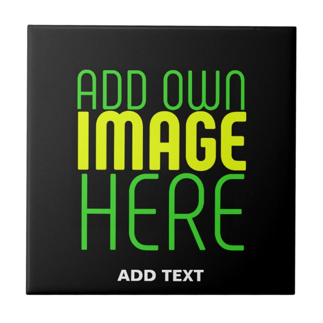 MODERN EDITABLE SIMPLE BLACK IMAGE TEXT TEMPLATE TILE (Front)