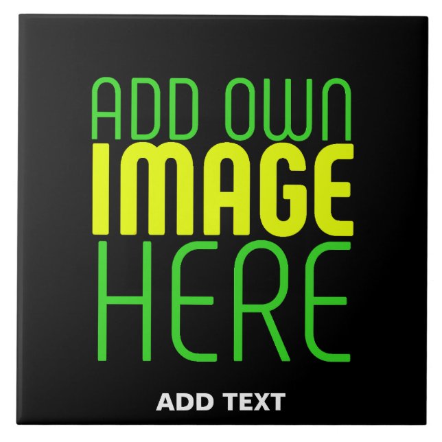 MODERN EDITABLE SIMPLE BLACK IMAGE TEXT TEMPLATE TILE (Front)
