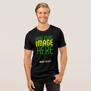 MODERN EDITABLE SIMPLE BLACK IMAGE TEXT TEMPLATE Tri-Blend SHIRT