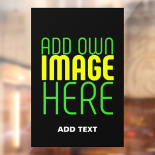 MODERN EDITABLE SIMPLE BLACK IMAGE TEXT TEMPLATE WINDOW CLING