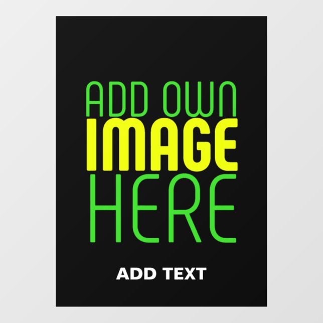 MODERN EDITABLE SIMPLE BLACK IMAGE TEXT TEMPLATE WINDOW CLING (Sheet)