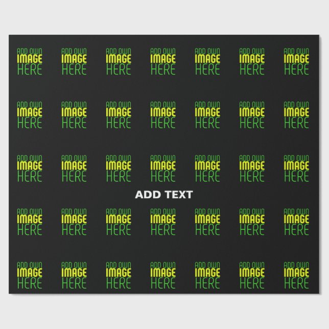 MODERN EDITABLE SIMPLE BLACK IMAGE TEXT TEMPLATE WRAPPING PAPER (Flat)