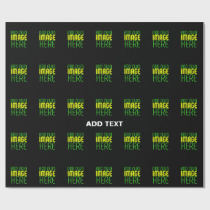 MODERN EDITABLE SIMPLE BLACK IMAGE TEXT TEMPLATE WRAPPING PAPER