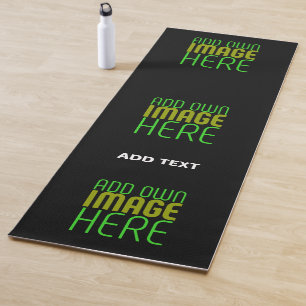 MODERN EDITABLE SIMPLE BLACK IMAGE TEXT TEMPLATE YOGA MAT