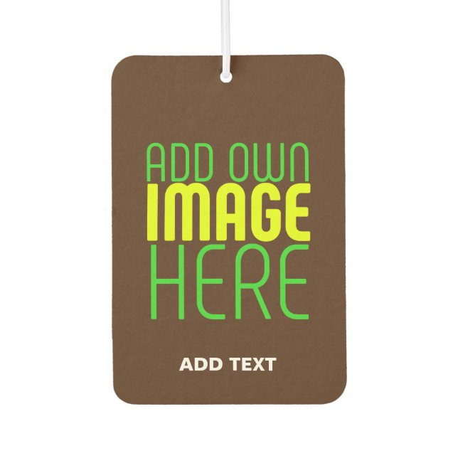 MODERN EDITABLE SIMPLE BROWN IMAGE TEXT TEMPLATE AIR FRESHENER (Front)