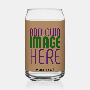 MODERN EDITABLE SIMPLE BROWN IMAGE TEXT TEMPLATE CAN GLASS