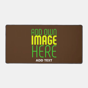 MODERN EDITABLE SIMPLE BROWN IMAGE TEXT TEMPLATE DESK MAT