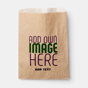 MODERN EDITABLE SIMPLE BROWN IMAGE TEXT TEMPLATE FAVOUR BAG